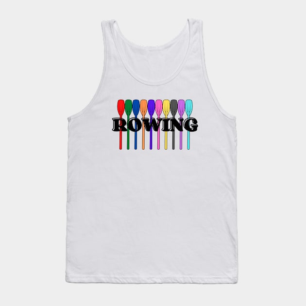 Rowing oars with text Tank Top by RowingParadise